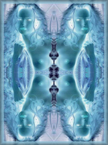 Queen of Blue Hearts - Digital Art by Koda